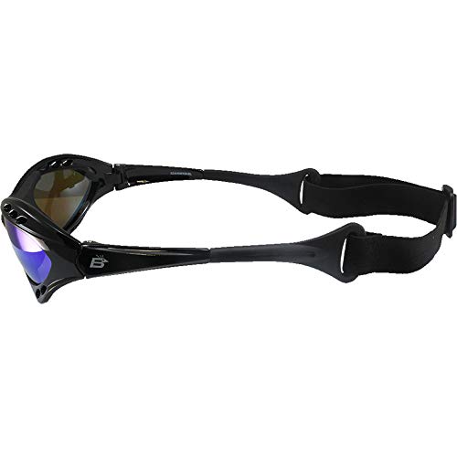 Birdz Seahawk Polarized Sunglasses Black Frames Blue + Red