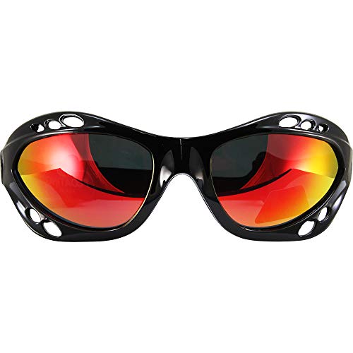 Birdz Seahawk Polarized Sunglasses Black Frames Blue + Red