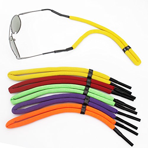 FASOTY 5 Pcs Floating Sunglass Strap Adjustable Floating Foam Glasses Strap Eyewear Retainer Safety Sport Sunglasses Strap Unisex