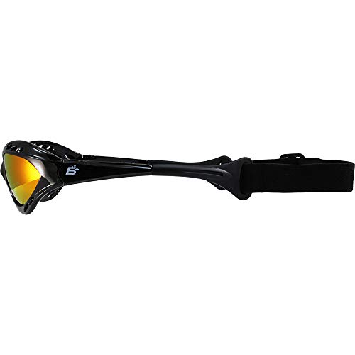 Birdz Seahawk Polarized Sunglasses Black Frames Blue + Red