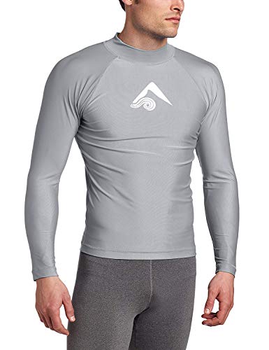 Men's Grey Long Sleeve UPF 50+ Rashguard
