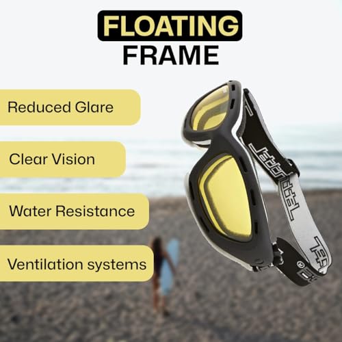 Black Frame Surf Sunglasses with Amber Lens