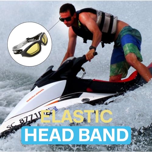 Black Frame Surf Sunglasses with Amber Lens