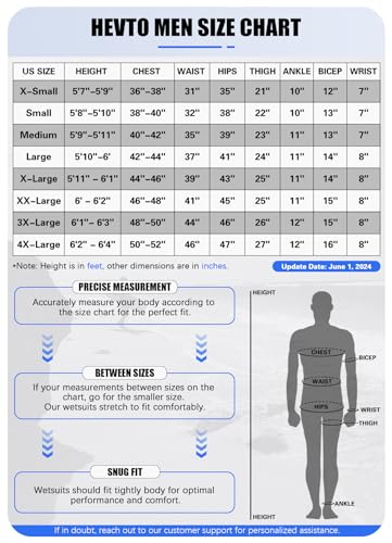Hevto Men's 3mm Neoprene Wetsuit Fullsuit