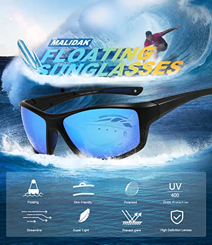 MALIDAK Sports Floating Sunglasses for Men Women Polarized Kayaking Sunglasses With Anti-Seawater Corrosion Lenses