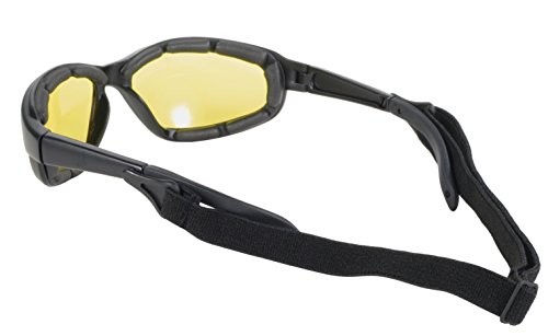Detachable Strap Padded Riding Sunglasses (Black/Yellow)