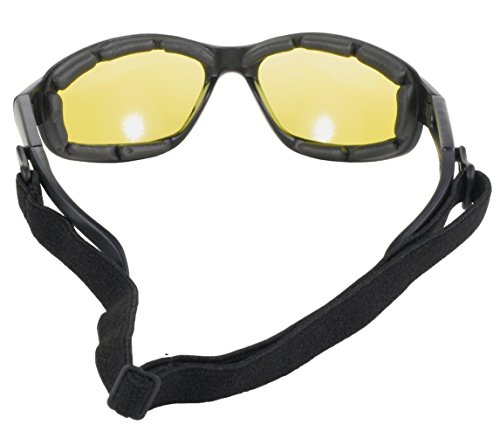 Detachable Strap Padded Riding Sunglasses (Black/Yellow)