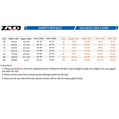 ZCCO Men's Premium Neoprene Wetsuit Shorty XL