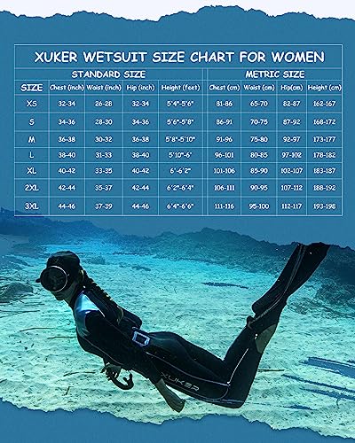 XUKER Women's 2mm Neoprene Wetsuit for Water Sports