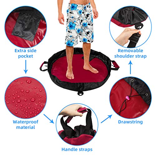 Red Waterproof Wetsuit Changing Mat