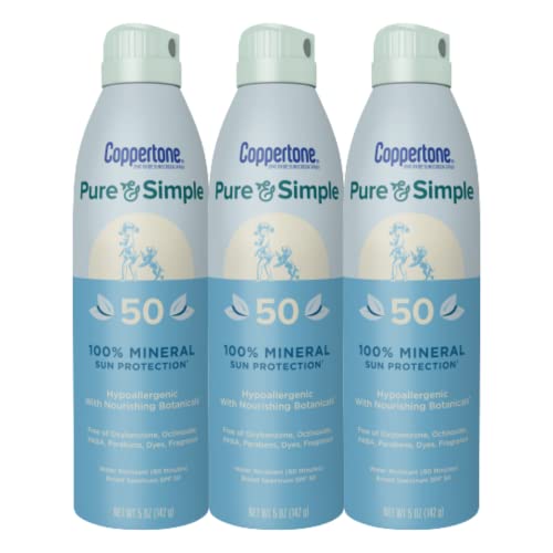 Bulk 3-Pack Zinc Oxide Sunscreen Spray SPF 50