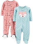 Carter's 2-Pack Fox/Pink Fleece Baby Sleepers