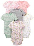 Carter's Baby Girls' 6-Pack Short-Sleeve Bodysuits