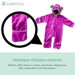 Purple Bear Fleece Baby Romper Jumpsuit