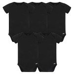 Gerber Baby 5-Pack Interlock Onesies, Black, 0-3 Months