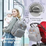 RUVALINO Large Waterproof Diaper Bag Backpack - Gray