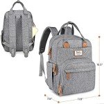 RUVALINO Large Waterproof Diaper Bag Backpack - Gray