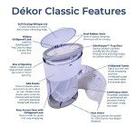 Dekor Classic Hands-Free Diaper Pail - White