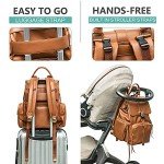 MOMINSIDE Leather Diaper Backpack with 14 Pockets
