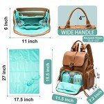 MOMINSIDE Leather Diaper Backpack with 14 Pockets