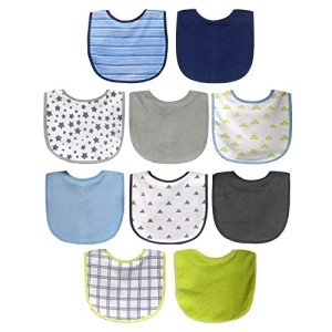 Water Resistant Bib Set for Boys - 10 Pack