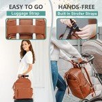 Leather Diaper Bag Backpack with Insulated Pockets