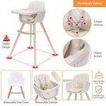 Convertible Wooden High Chair with Adjustable Legs