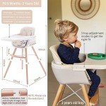 Convertible Wooden High Chair with Adjustable Legs