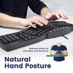 Perixx PERIBOARD 512 Ergonomic USB Keyboard, Black