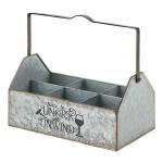 Galvanized Metal Wine Caddy for Home Brewing