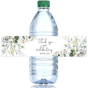 100PCS Greenery Floral Water Bottle Labels