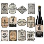 Halloween Wine Bottle Labels - 36 Waterproof Stickers