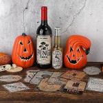 Halloween Wine Bottle Labels - 36 Waterproof Stickers