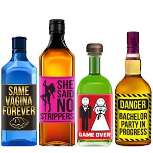 Funny Bachelor Party Alcohol Labels and Supplies