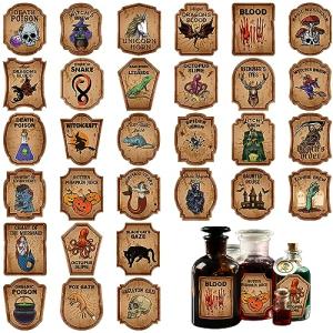 120 Creepy Halloween Animal Bottle Labels Stickers
