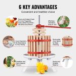 VEVOR Manual Grape Wine Press with Beech Wood