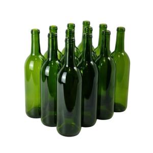Green Glass Wine Bottles, 750 ml (12 Pack)