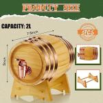 2L Wooden Oak Barrel with Stand for Home Brewing