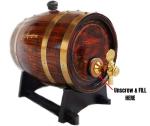 Premium Oak 3L Aged Whiskey Barrel Dispenser