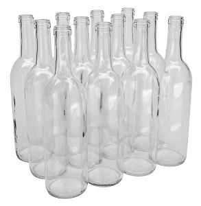 750ml Glass Bordeaux Wine Bottles - Case of 12