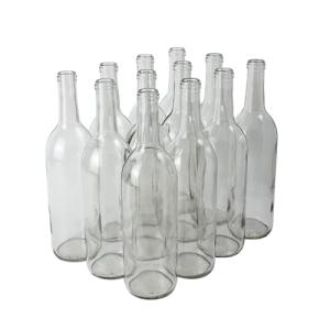 FastRack 750ml Clear Bordeaux Wine Bottles - 12 Pack