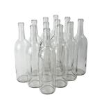 FastRack 750ml Clear Bordeaux Wine Bottles - 12 Pack