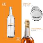 FastRack 750ml Clear Bordeaux Wine Bottles - 12 Pack
