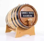 1 Gallon Oak Whiskey Barrel Dispenser with Chalkboard