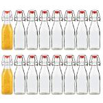 8oz Glass Bottles with Airtight Lids - 16 Pack