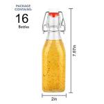 8oz Glass Bottles with Airtight Lids - 16 Pack