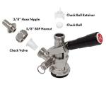 Kegco D-System Chrome Keg Coupler - Black