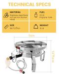AOSION 200,000 BTU Stainless Steel Propane Burner
