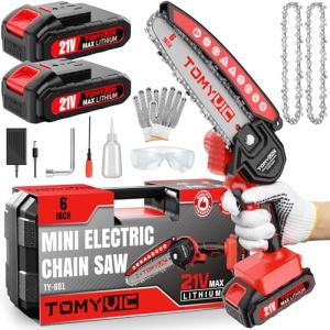 Cordless Mini Chainsaw 6-Inch with Rechargeable Batteries