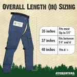 FORESTER Chainsaw Safety Chaps with Pocket, Denim
